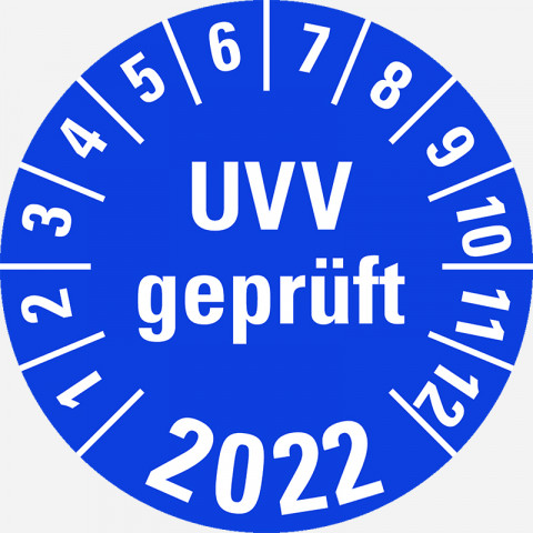 UVV Prüfung Sticker für 2022
