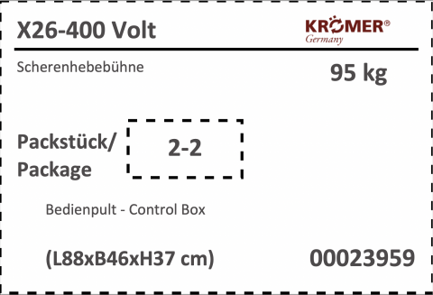 Label 400 Volt Bedienpult
